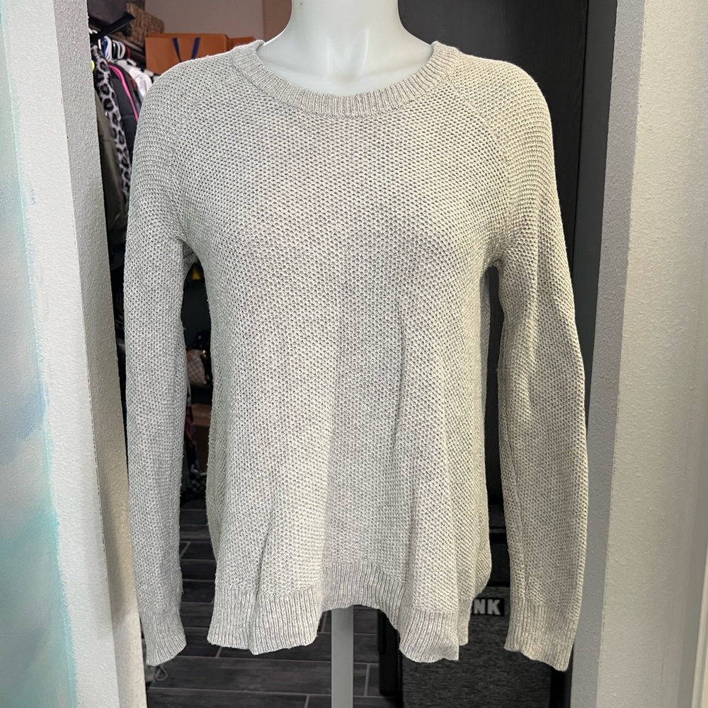Madewell Light Gray Slit Back Sweater - Picture 1 of 7